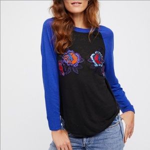 Free People Optimist Flower Baseball Tee